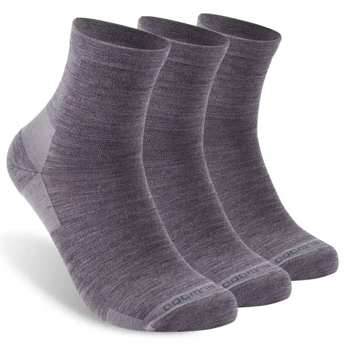 ZEALWOOD 3 paires de chaussettes de course en laine mérinos pour hommes et femmes, série Lifestyle, anti-ampoules, coussinées, ultra-légères, pour le tennis