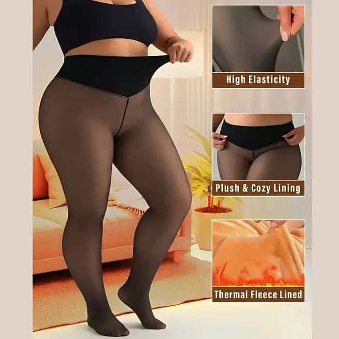 Nouveauté 2026 Collants thermiques sculptants noirs sexy à une couture