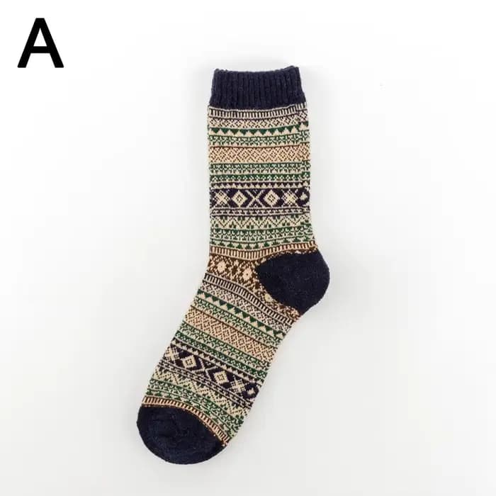 Chaussettes thermiques en laine optique de style ethnique pour hommes, chaussettes en coton vintage, chaussettes d'hiver chaudes, chaussettes d'équipage en tricot, Noël, Gi, P7F1