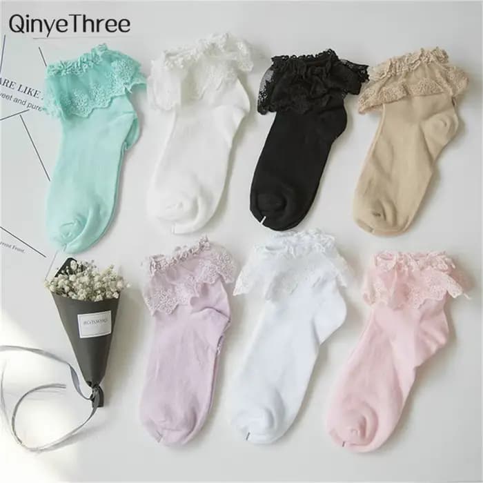 Chic mode femmes Vintage dentelle à volants froufrous chaussettes belle princesse Lolita Mori fille Style vente chaude livraison directe