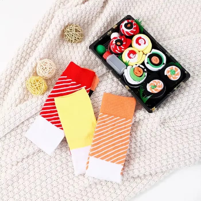 Chaussettes uniques Y2K pour Sushi saumon, chaussettes en coton à motifs personnalisés, chaussettes amusantes Harajuku, boîte cadeau pour femmes et hommes