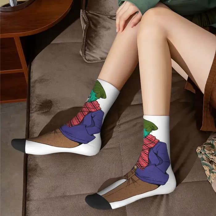YTTD-Chaussettes d'hiver unisexes Shin Tsukimi Your Turn To Die, chaussettes chaudes, amusantes, imprimées, style de rue, en elin