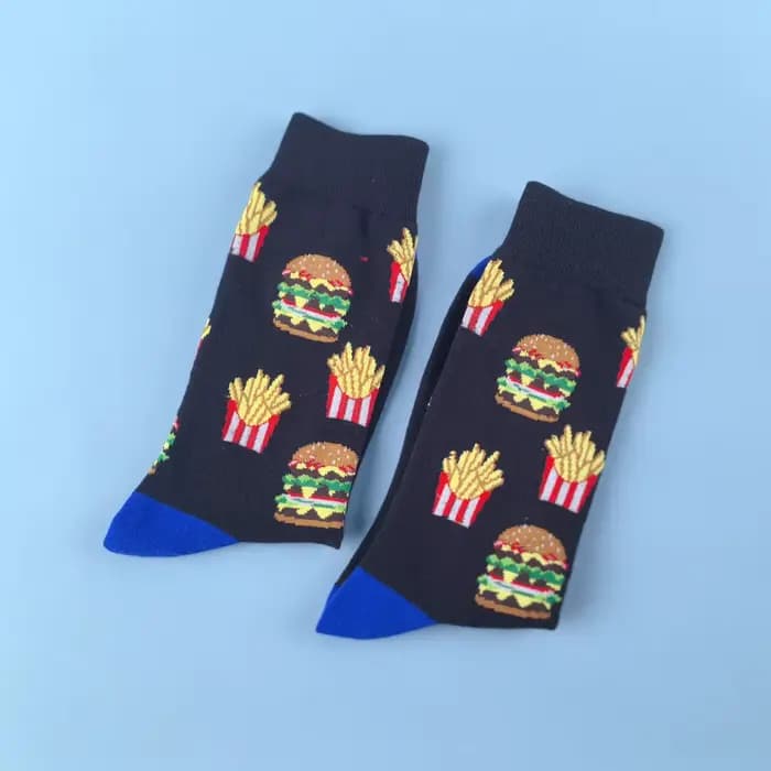1 paire de chaussettes Burger frite françaises élégantes et uniques