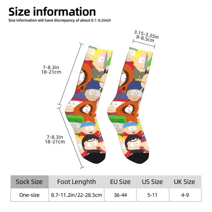 Nouveaux hommes chaussettes décontracté Souths dessin animé parc chaussette Stan Cartman Kyle Kenny haute qualité femmes bas printemps automne hiver