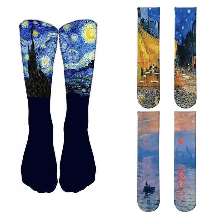 Chaussettes de peinture à l'huile de renommée mondiale unisexe