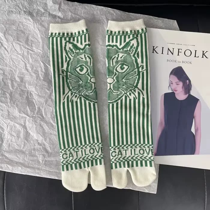 Chaussettes confortables en coton à bout fendu pour femmes