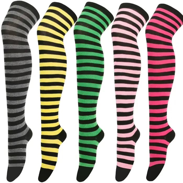 Chaussettes longues rayées pour femmes