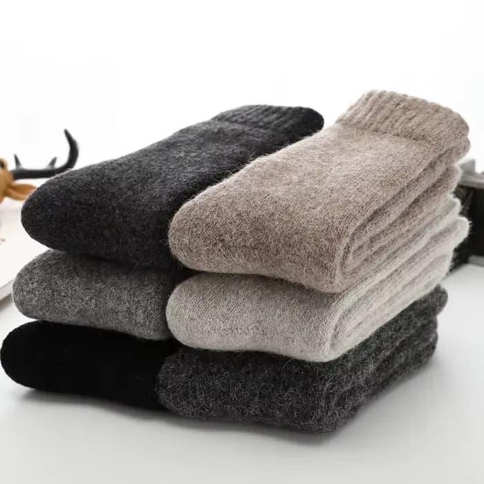 Mâle hommes chaussettes Super plus épais hiver chaud laine mérinos solide