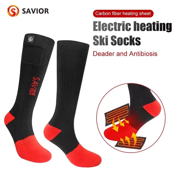 Savior – chaussettes de Ski chauffantes, chauffantes, électriques, rechargeables, pour femmes et hommes, Thermos, bas de snowboard, chauffantes, nouveau, hiver
