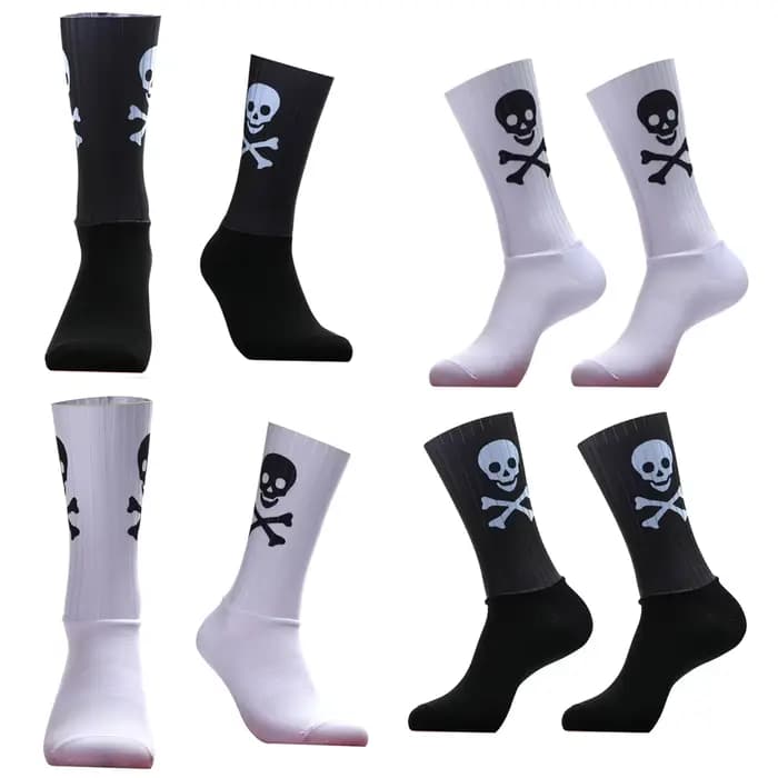 Aero Skull Sports Silicone 2025 nouvelles chaussettes de cyclisme antidérapantes Pro