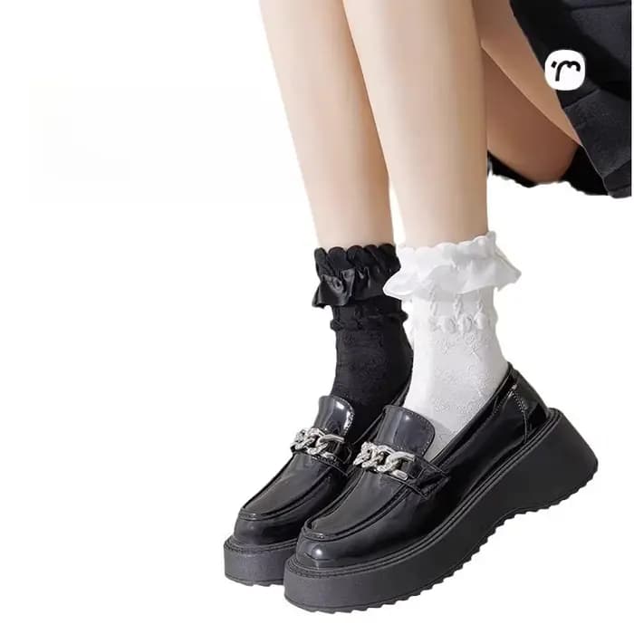 Ensemble de chaussettes en dentelle Lolita pour femmes