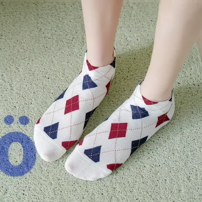 Chaussettes en coton losange pour femmes
