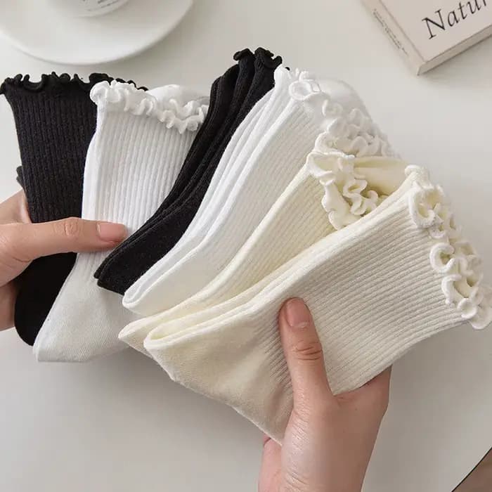 1/5 paires de chaussettes à volants pour femmes