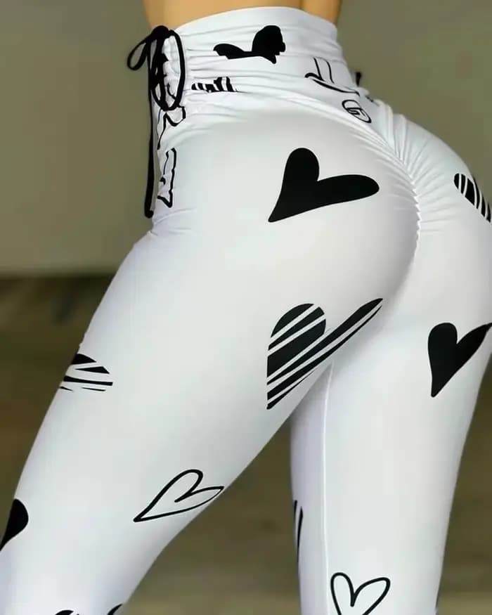 Femme mode collants pantalons été 2024 nouveau cordon imprimé Yoga exercice hanche levage Fitness Leggings pantalon pour femme