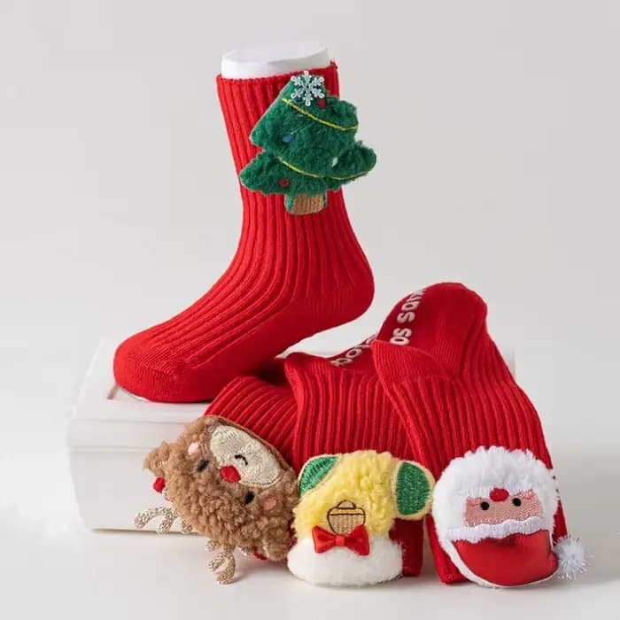 Chaussettes de Noël rouges pour bébé