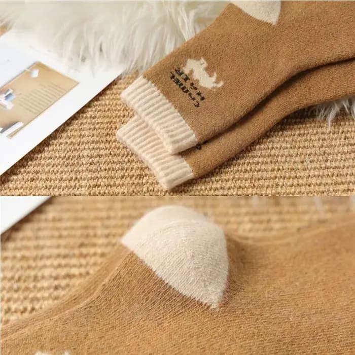 1 paire de chaussettes en laine épaisse pour hommes/femmes