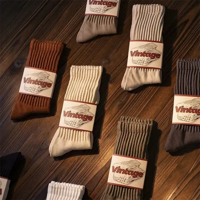 Chaussettes à Tube moyen Vintage pour hommes