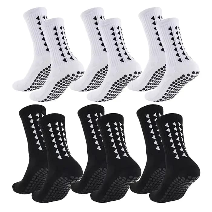 6 paires hommes femmes football grip chaussettes serviette bas sport