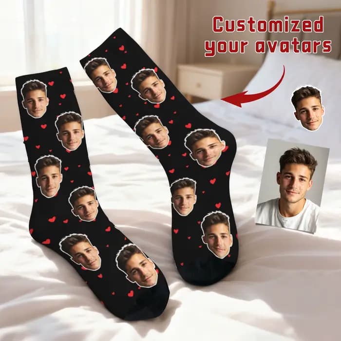 Chaussettes personnalisées en forme de visage Chaussettes personnalisées unisexes Chaussettes photo personnalisées Chaussettes photo Chaussettes personnalisées comme cadeaux