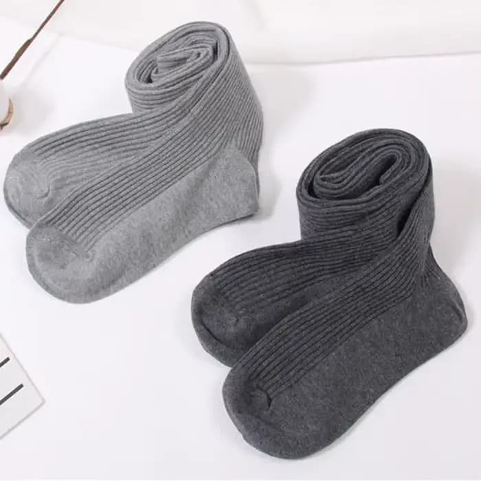 Femmes chaussettes longues cachemire femmes botte solide laine cuisse bas maigre décontracté coton sur genou-haut moelleux femme longue chaussette