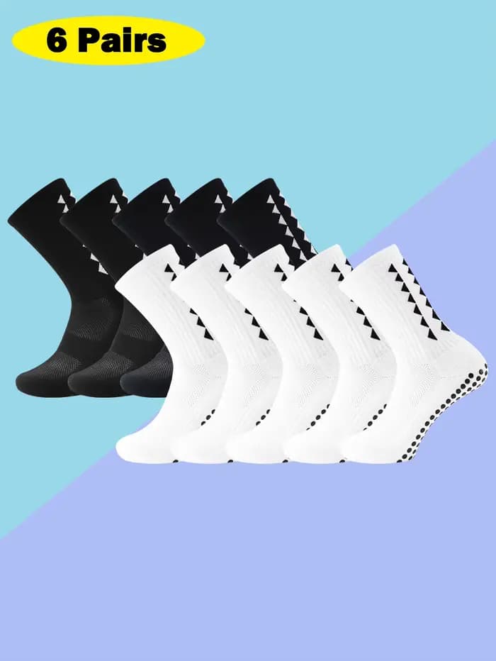 6 paires hommes femmes football grip chaussettes serviette bas sport