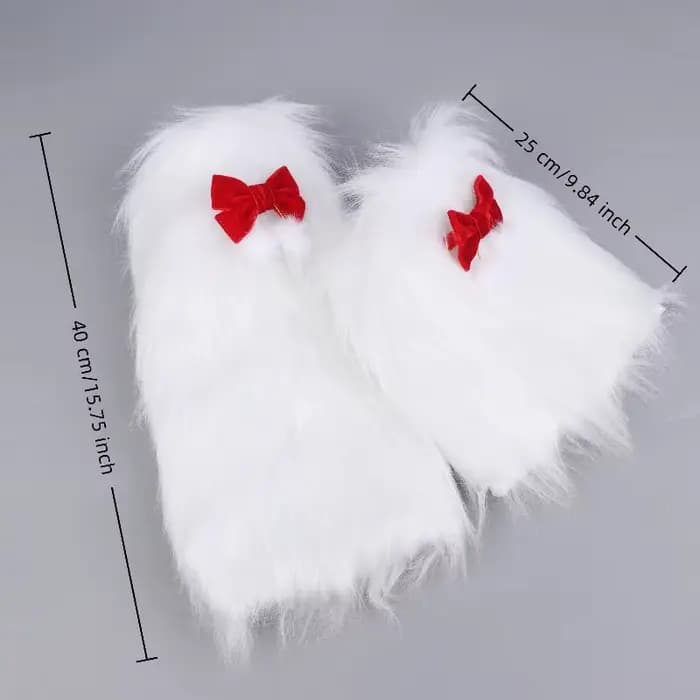 Guêtres en fausse fourrure blanche