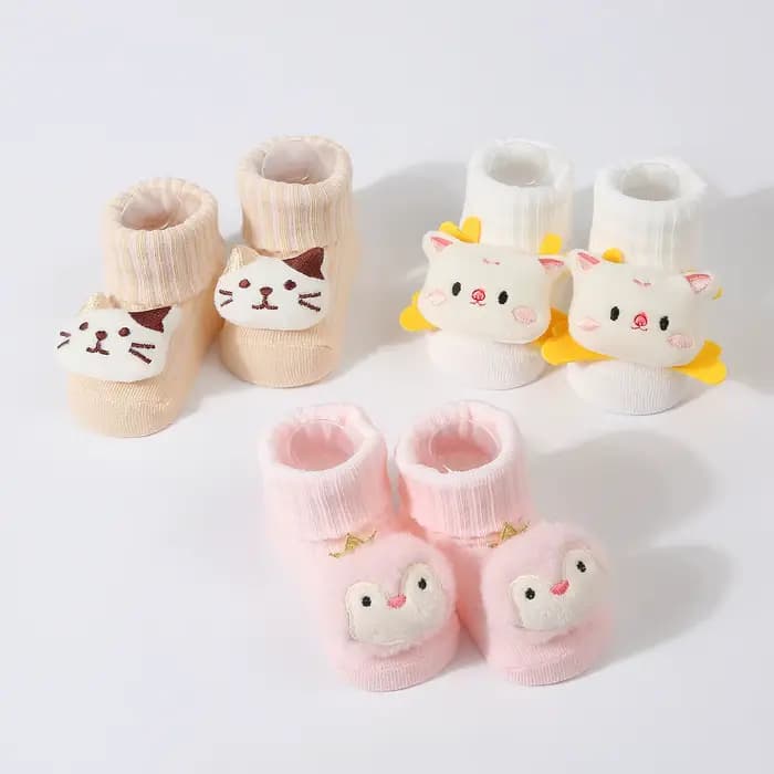 3 paires/ensemble bébé chaussettes filles garçons nouveau-né accessoires dessin animé animaux enfants cadeau vêtements enfant infantile trucs coton respirant chaussette