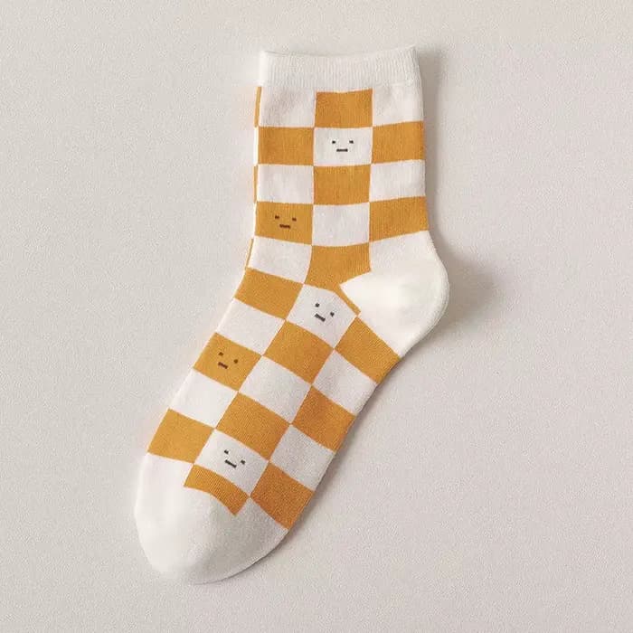Chaussettes à tube torsadé jaune pour femmes