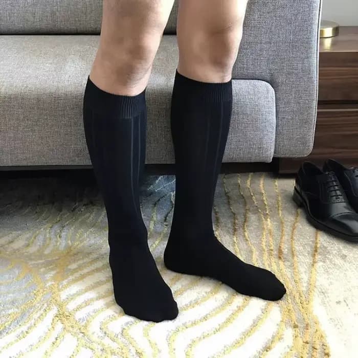 Chaussettes en coton pour hommes mi-mollet travail de bureau robe formelle