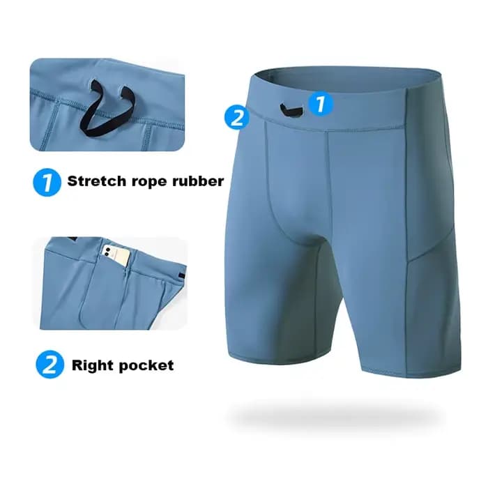 Shorts de Compression pour hommes, collants de musculation à séchage rapide, Leggings de Fitness, taille élastique, bas de Sport, short de course pour hommes