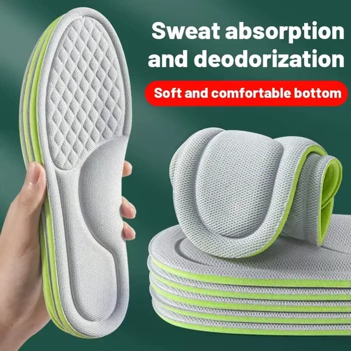 Semelles intérieures de sport pour chaussures 5D Massage doux déodorant respirant coussin absorbant les chocs semelles de course pour pieds hommes femmes
