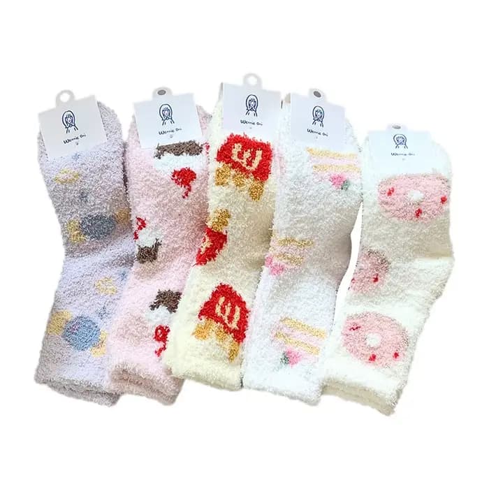 Chaussettes pour femmes épaissies chaudes Kawaii mignon Verstaile doux haute qualité corail polaire