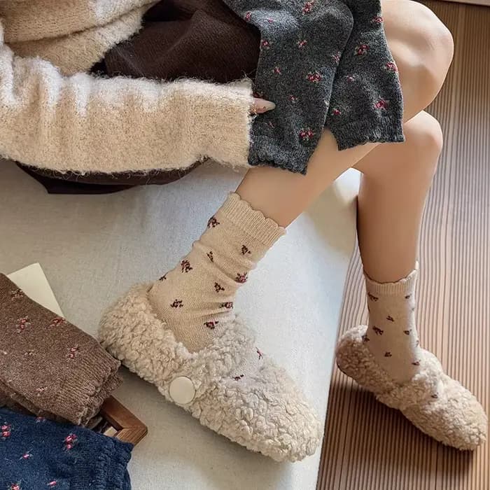 Chaussettes épaisses en laine pour femmes