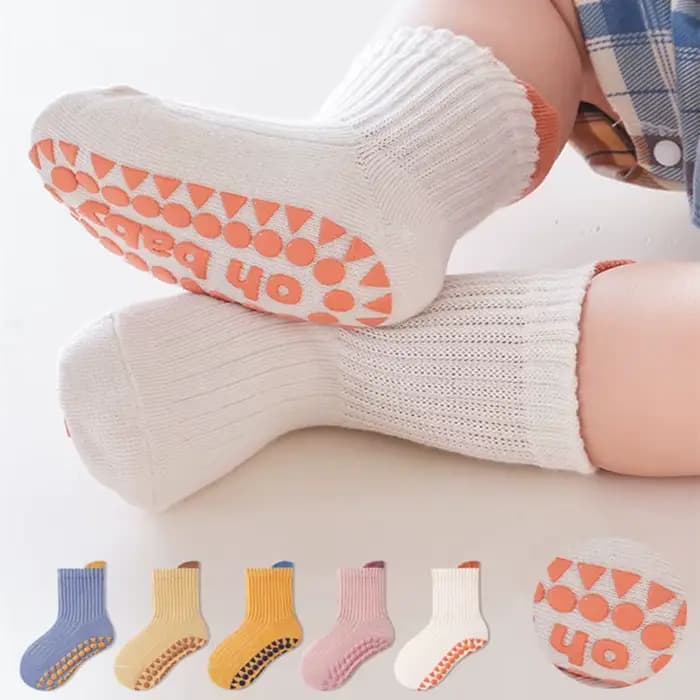 Chaussettes antidérapantes en coton pour bébés de 0 à 6 ans, 3 paires/lot, pour garçons et filles, coupe basse, pour enfants en bas âge, avec poignées en caoutchouc