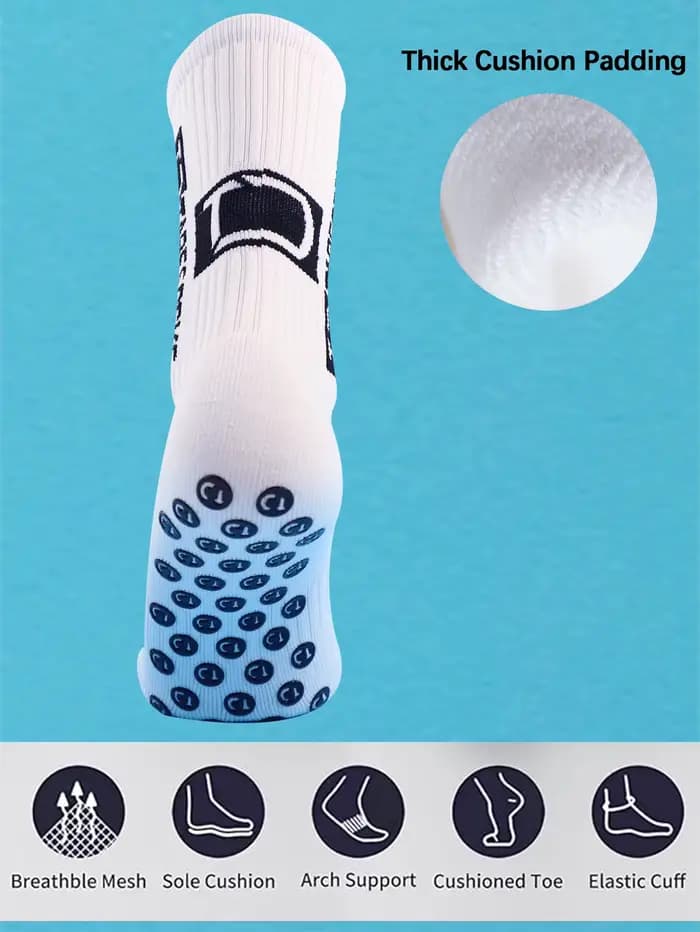 4 paires de chaussettes de football pour hommes avec poignée
