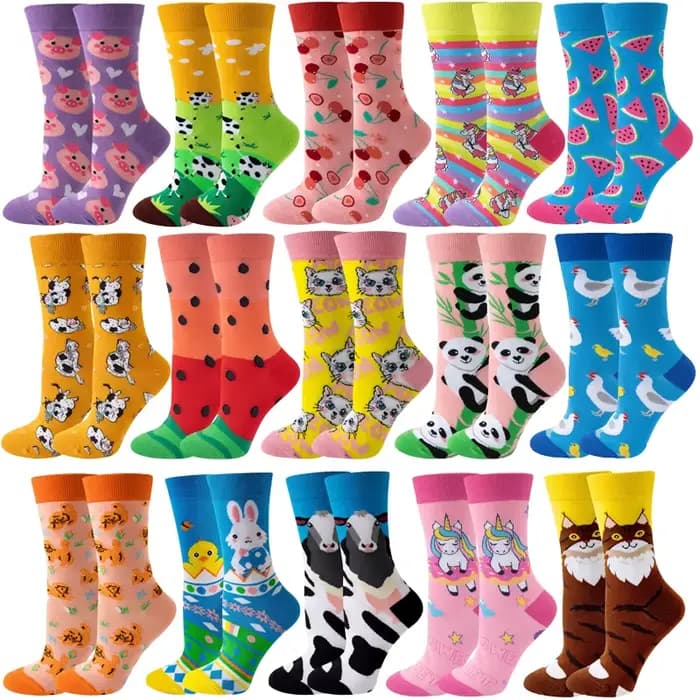 Femmes Designer mode drôle créatif Tube moyen coton femme coloré mignon motif Animal plante sport chaussette merveille chaussettes cadeau
