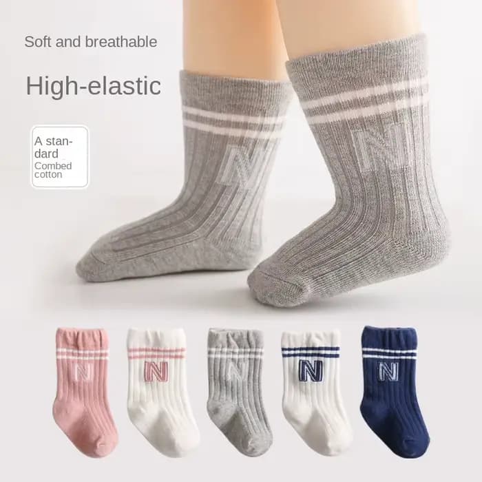 Chaussettes mi-tube en coton pour nouveau-né