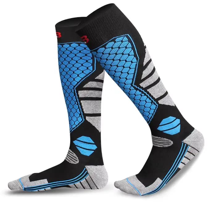 Chaussettes de snowboard unisexes pour hommes et femmes, chaussettes hautes jusqu'au genou, chaussettes thermiques d'hiver, chaussettes de sport de plein air, chaussettes de randonnée, chaussettes de 