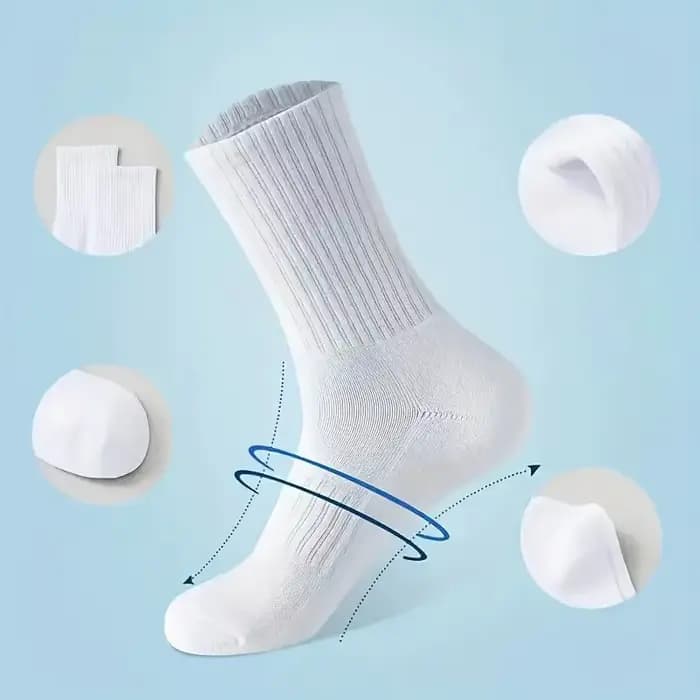 5/10/20 paires de chaussettes de sport à col rond de couleur unie neutre, absorbant la sueur, respirantes, confortables, toutes saisons, printemps et été