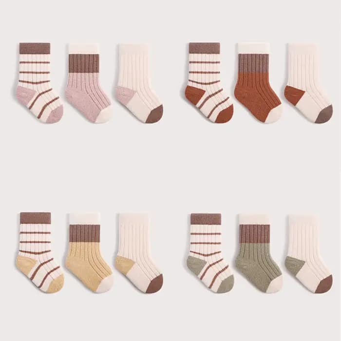3 paires de chaussettes en peluche pour bébé