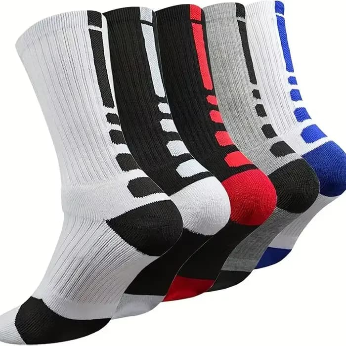 5 paires/lot chaussettes de basket-ball professionnelles