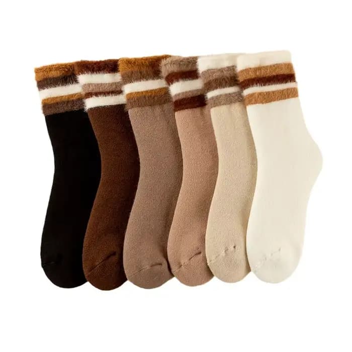 Chaussettes en cachemire à rayures froides pour femmes