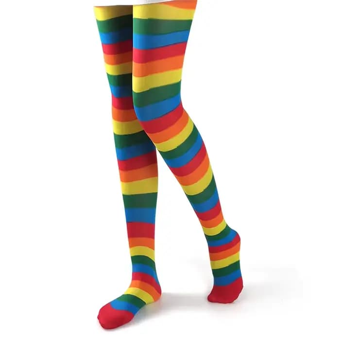 Collants rayés arc-en-ciel pour femmes