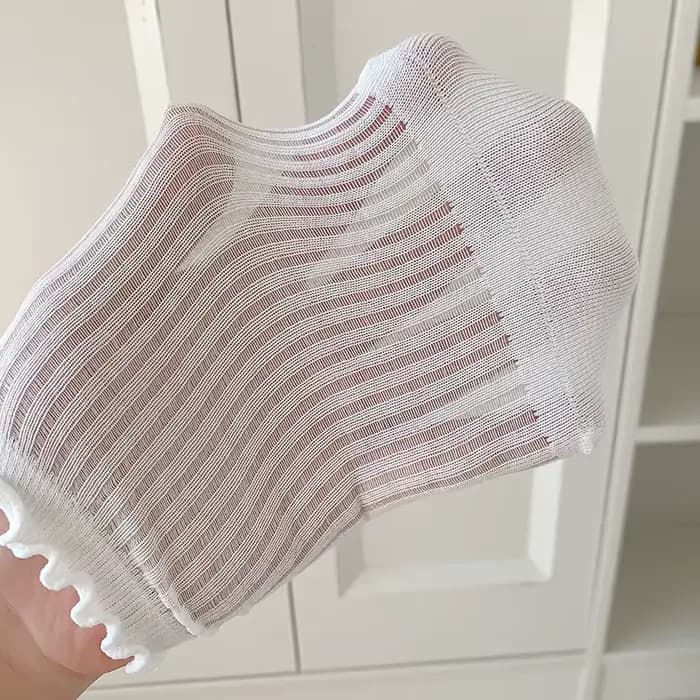 Chaussettes d'été pour femmes, nouvelles, unies, décontractées, quotidiennes, à volants, fines, respirantes, ajourées, à la mode, courtes