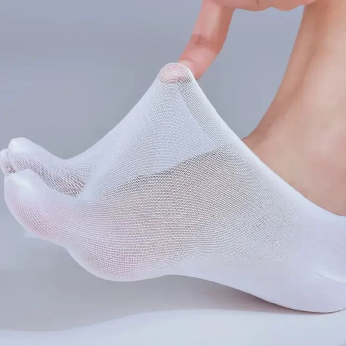 Chaussettes décontractées transparentes pour hommes à cinq doigts