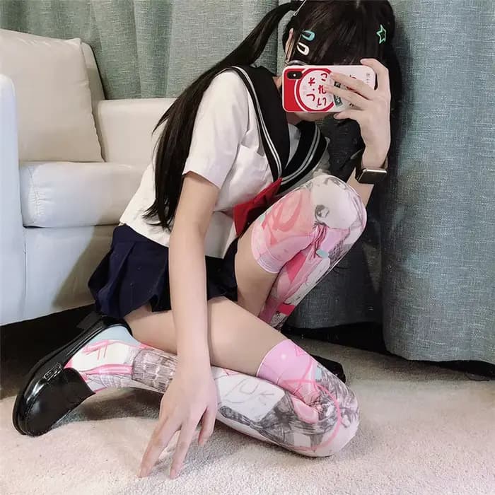 Nouvelles chaussettes mode bas décontracté Polyester cuisse haute sur genou