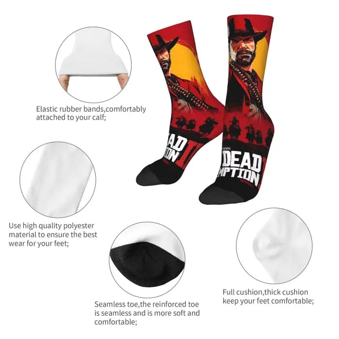 Red Dead Redemption chaussettes automne bas rétro hommes