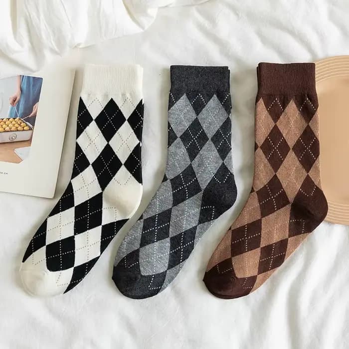 Bas Jacquard rétro Harajuku pour femmes