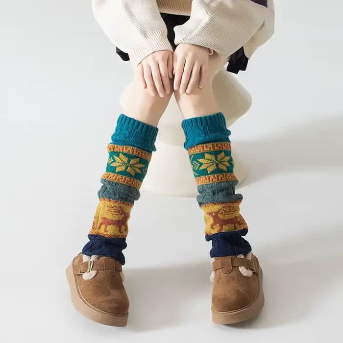 Chaussettes tricotées torsadées pour femmes