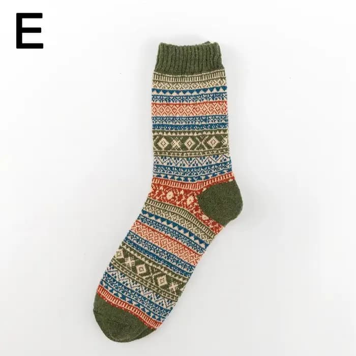 Chaussettes thermiques en laine optique de style ethnique pour hommes, chaussettes en coton vintage, chaussettes d'hiver chaudes, chaussettes d'équipage en tricot, Noël, Gi, P7F1